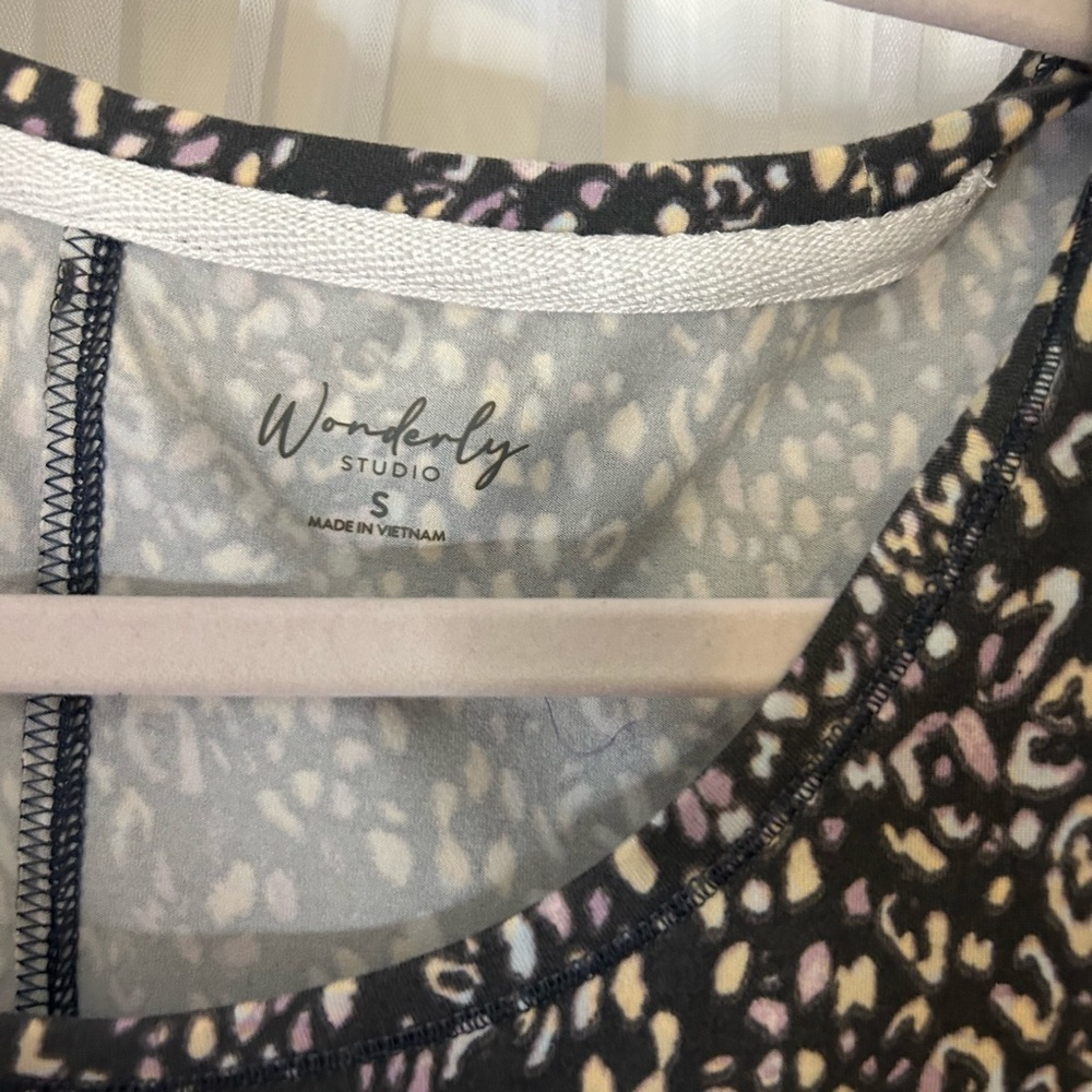 Wonderly Black and Cream Animal Print Tank Top - Picture 2 of 5